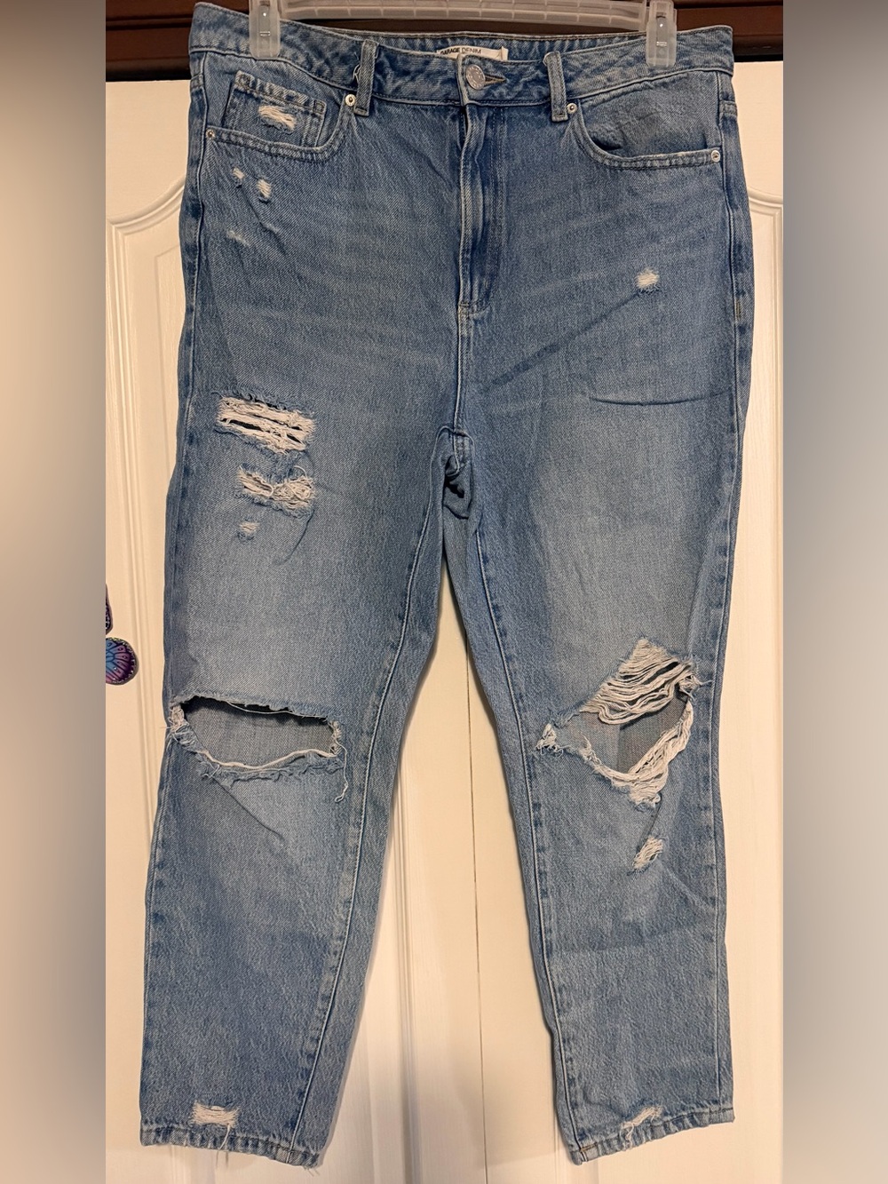 Garage Denim Distressed Mom Jeans
